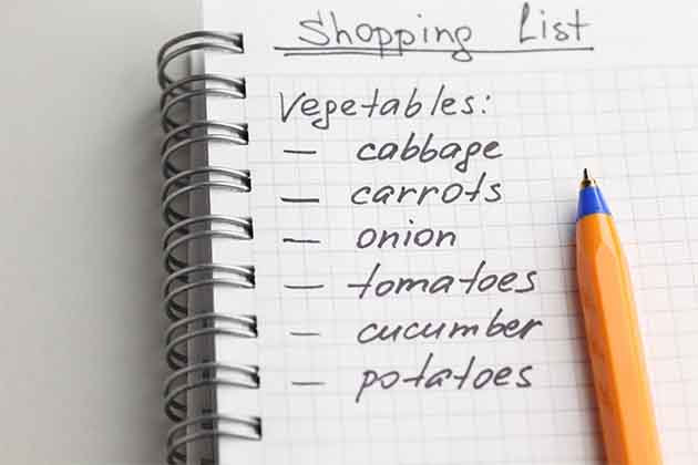 Write a Shopping List